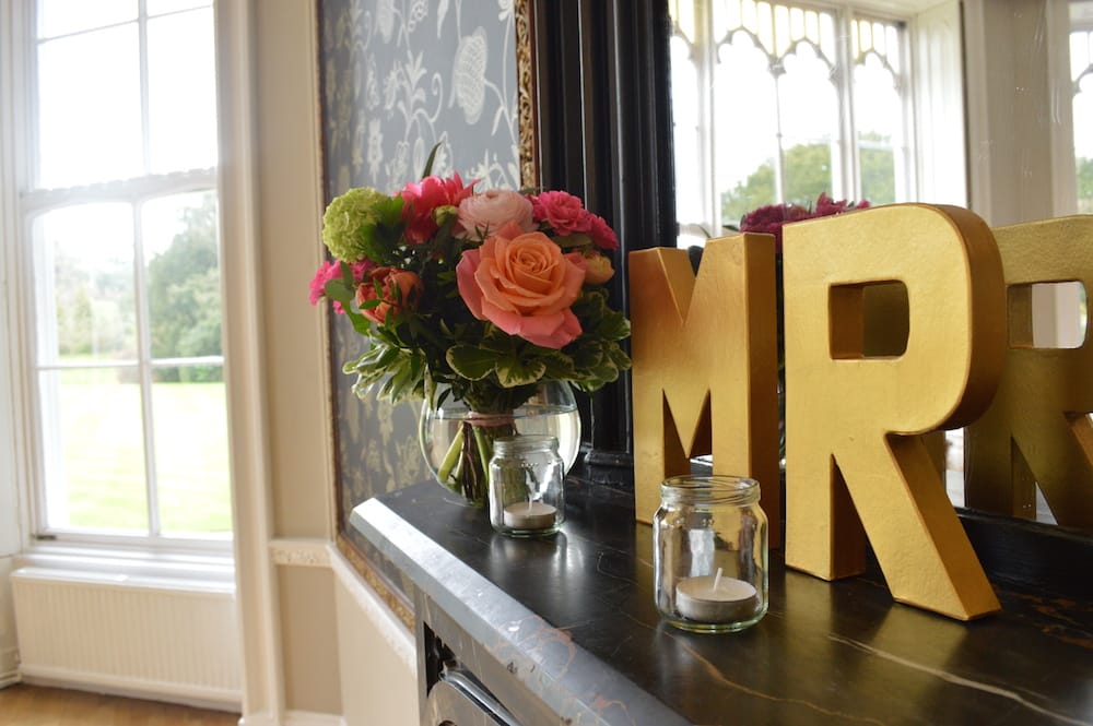 mantelpiece and mirror wedding decor at nonsuch mansion