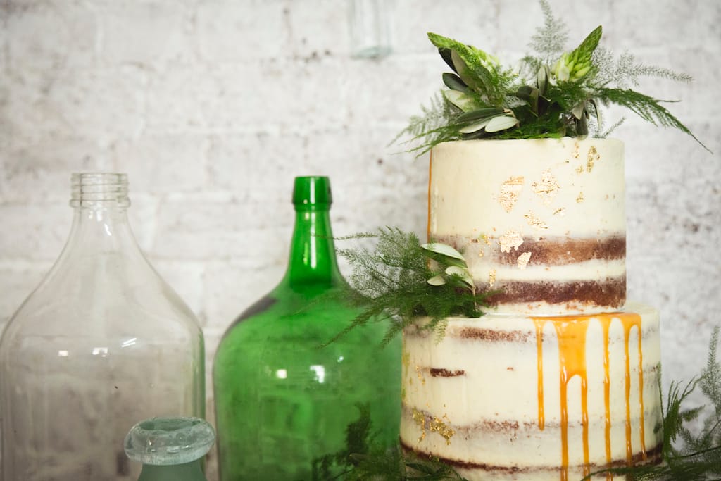 naked cake with salted caramel drips