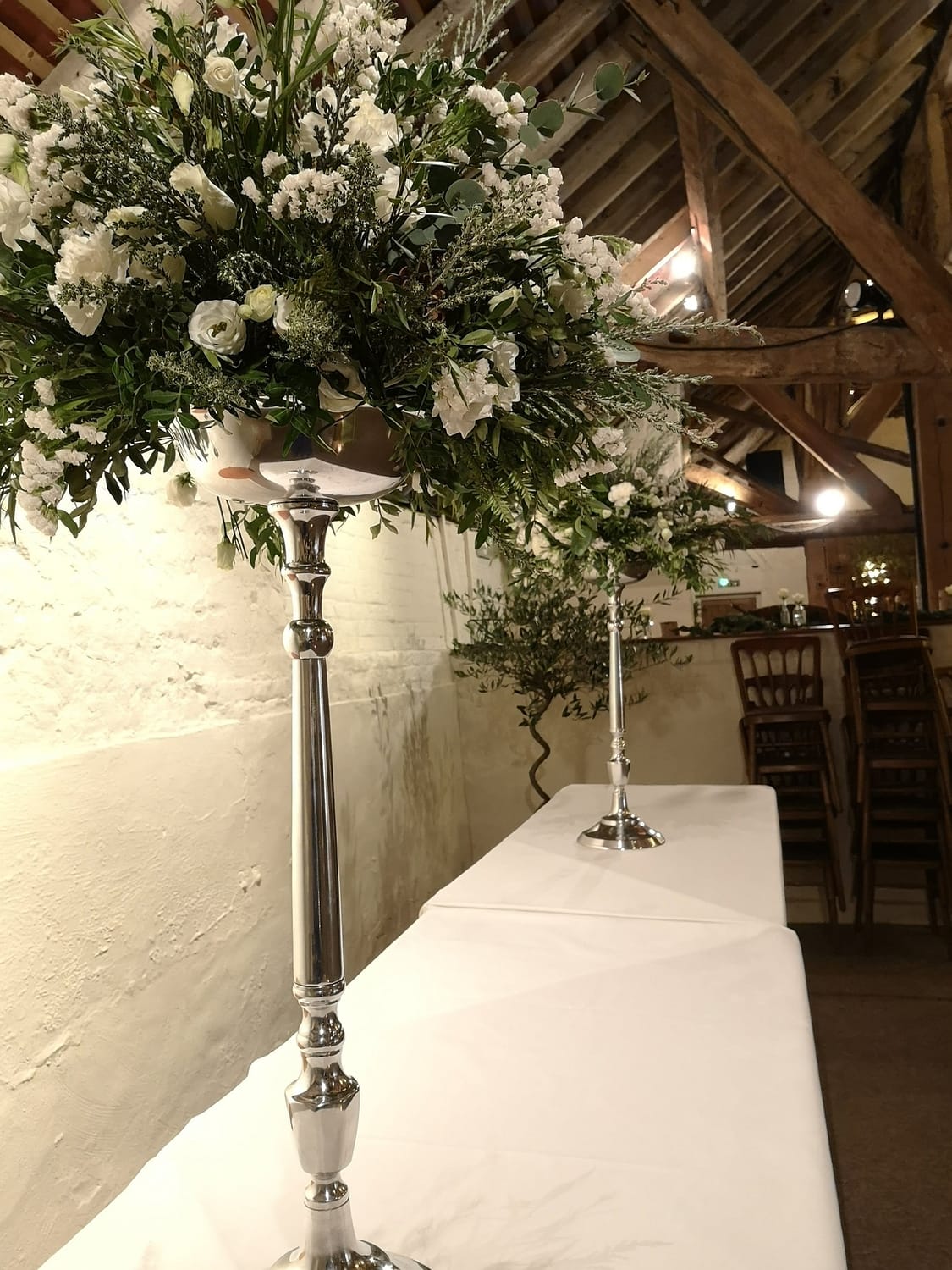 elevated table centres, biodegradable and plastic free flowers
