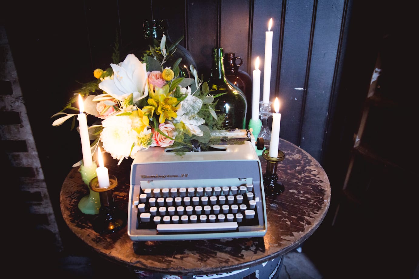 retro typewriter wedding prop, Brighton alternative wedding