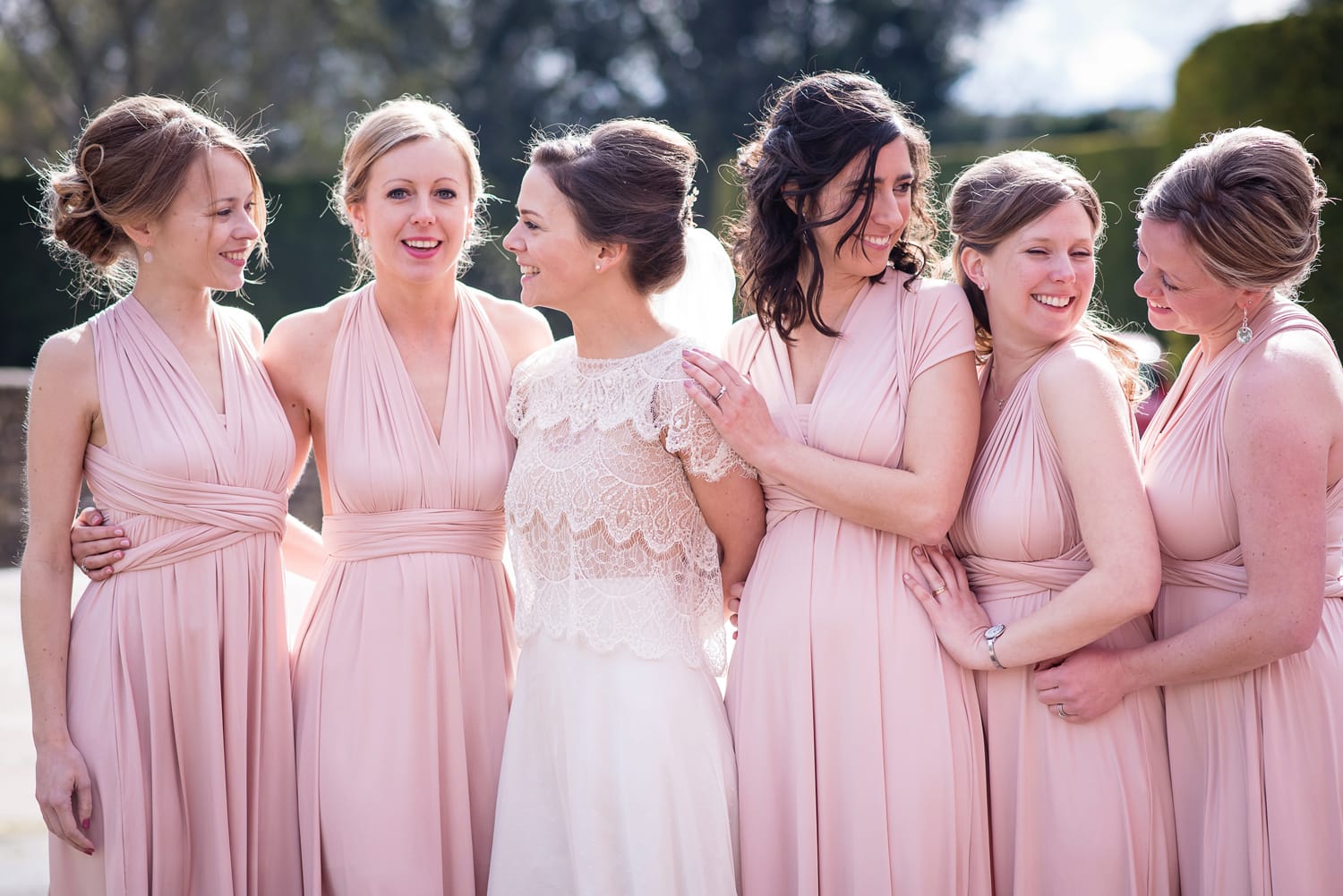 blush pink bridesmaids dresses, pandean barn wedding sara reeve photography