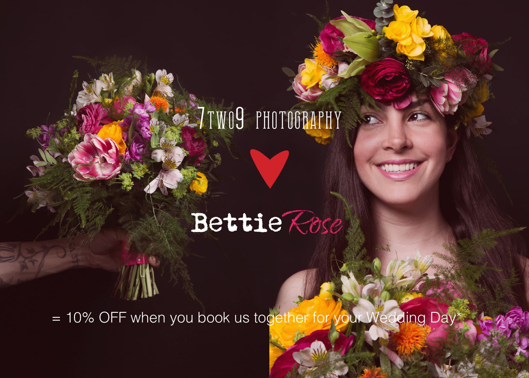 discount wedding flowers, bright coloured wedding flowers, brighton
