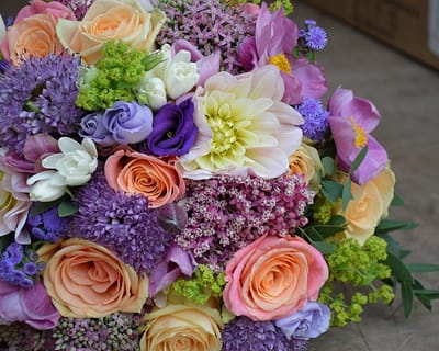 Bridal bouquet with summer flowers - East Sussex