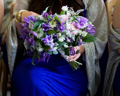 Purple bridesmaids bouquet - Wakehurst Place, West Sussex