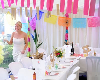 Tropical disco wedding flowers. Colourful sussex wedding. Rainbow wedding flowers. Brighton florist.