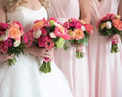 bright pink wedding flowers sussex