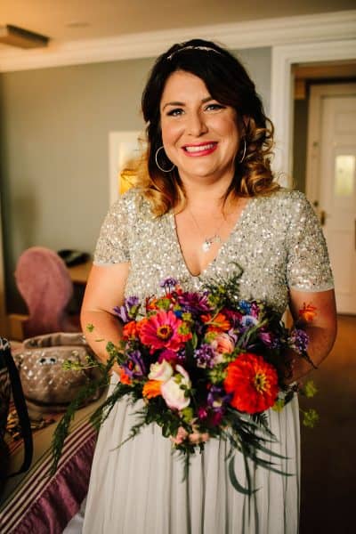 bright and colourful bridal flowers at Brighton Music Hall