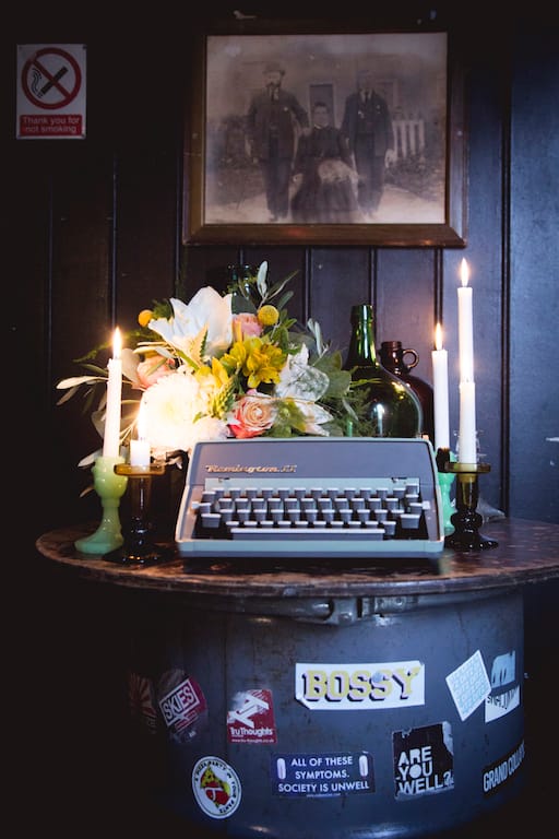 retro typewriter to hire for wedding prop