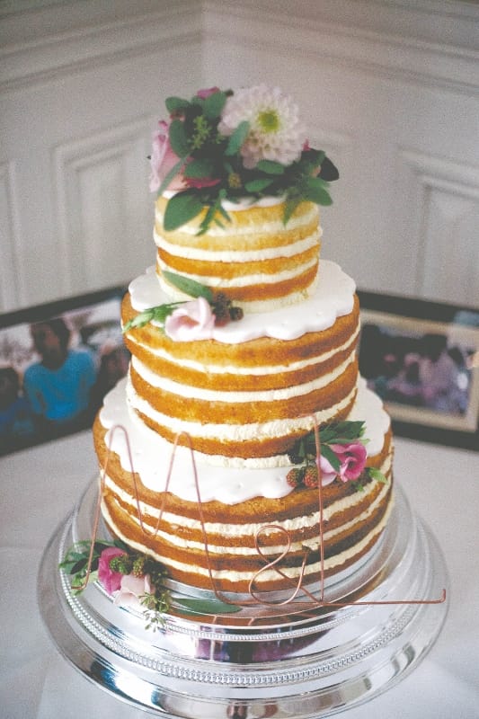 Naked wedding cake at the claremont hotel hove