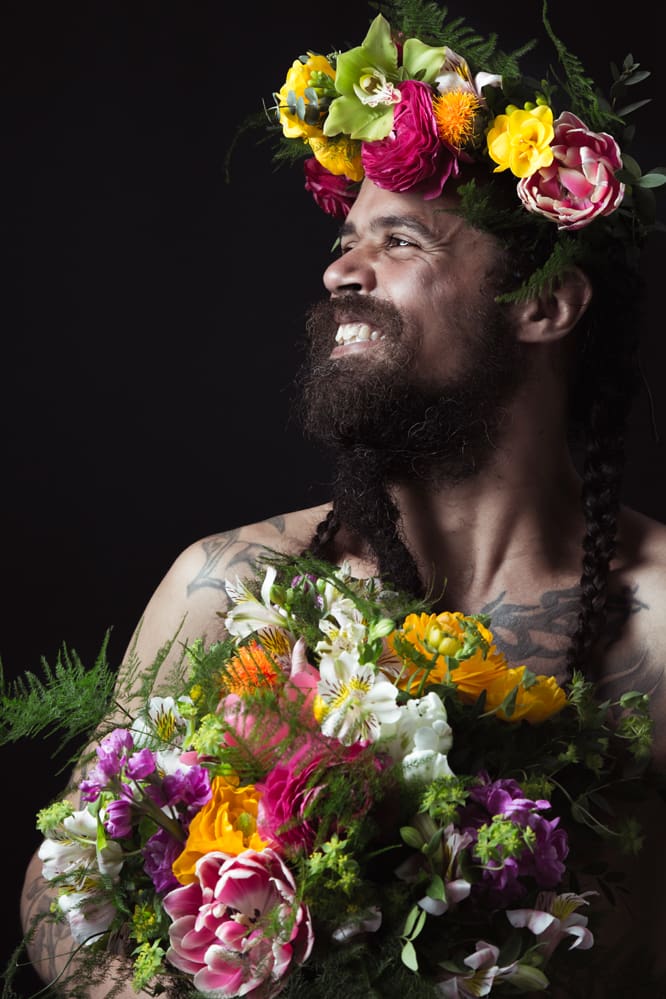 beard and flowers, man in flower crown , beard flowers, hipster flowers