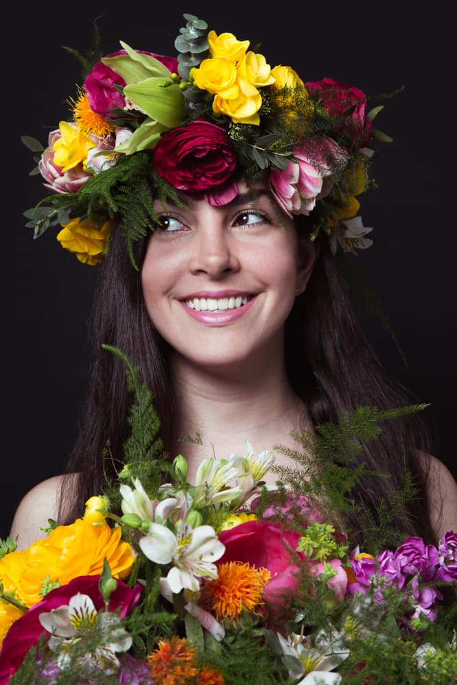 Funky coloured flower crown, discount wedding flowers