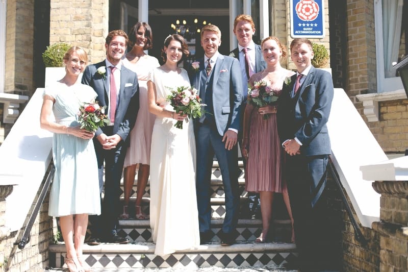 Bridal party at the Claremont Hotel Hove