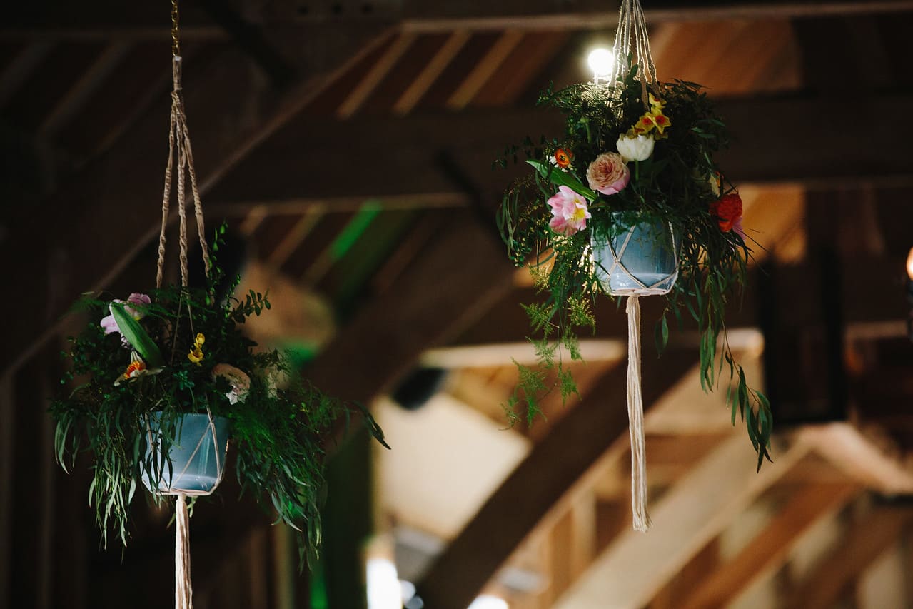 hanging flowers at southend barns sussex